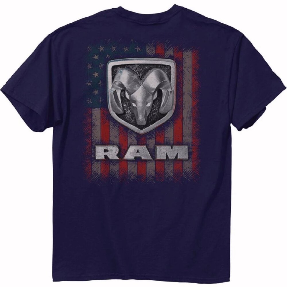 RAM Logo U.S. Flag Short Sleeve T-Shirt - NEW Fast Ship